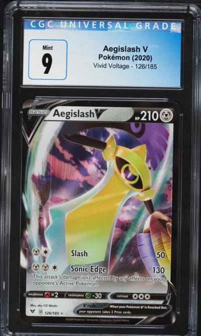 2023 Pokemon Sword & Shield Vivid Voltage Aegislash V #126 CGC 9 MINT