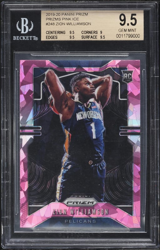 2019 Panini Prizm Pink Ice Zion Williamson ROOKIE #248 BGS 9.5 GEM MINT