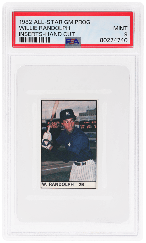 1982 All-Star Game Program Inserts Hand Cut Willie Randolph PSA 9