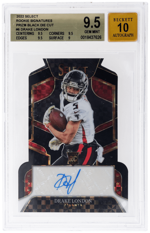 2022 Panini Select Rookie Signature Black Die Cut Prizm Drake London #RS-DL 1/1 BGS 9.5