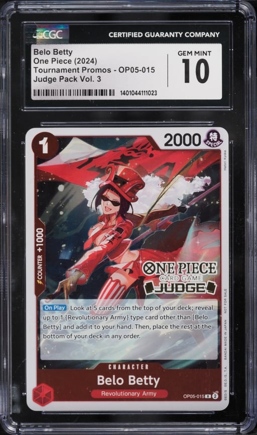 2024 One Piece Promo Judge Pack Vol.3 Belo Betty #OP05-015 CGC 10 GEM MINT