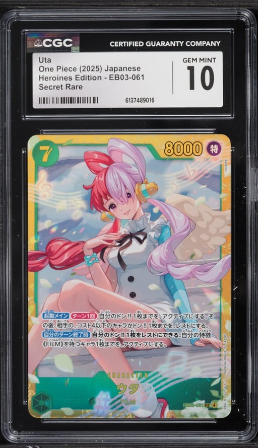 2025 One Piece Japanese Heroines Edition SEC Uta #EB03-061 CGC 10 GEM MINT