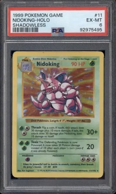 1999 Pokemon Game Shadowless Hol