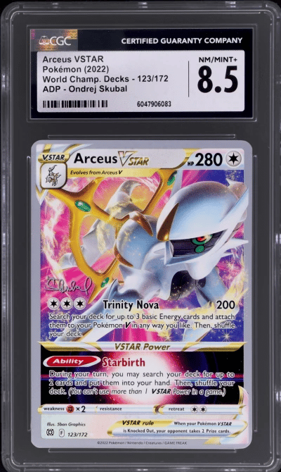 2023 Pokemon 2022 World Championships Deck Adp Arceus Vstar #123 CGC 8.5