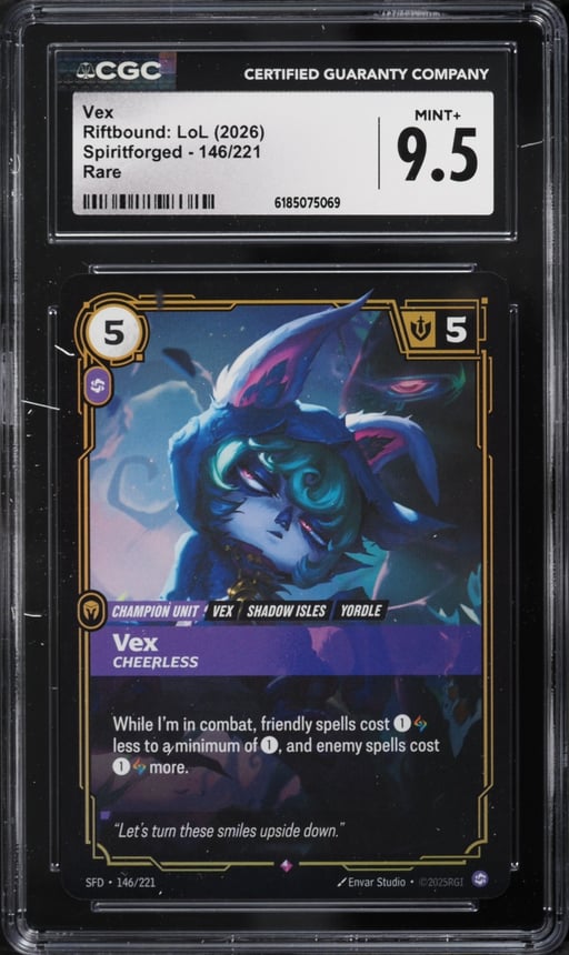 2026 Riftbound League Of Legends Spiritforged Vex #146 CGC 9.5 MINT+