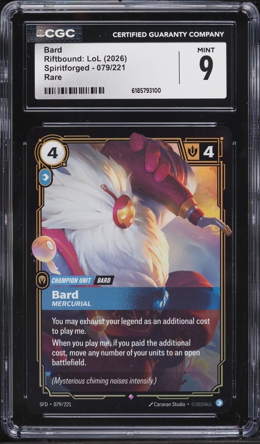 2026 Riftbound League Of Legends LoL Spiritforged Bard #79 CGC 9 MINT