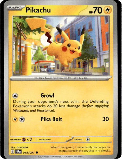2024 Pikachu #18 Paldean Fates