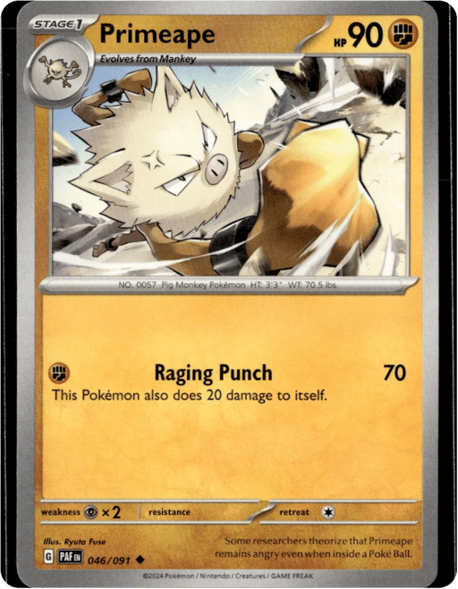 2024 Primeape #46 Paldean Fates
