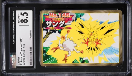 1998 Pokemon Japanese Topsun Anime Series Zapdos #145 CGC 8.5 NM-MT+