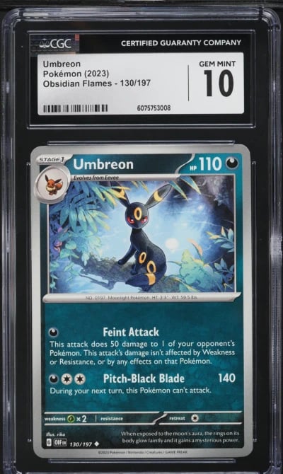 2023 Pokemon Scarlet & Violet Obsidian Flames Umbreon #130 CGC 10 GEM MINT