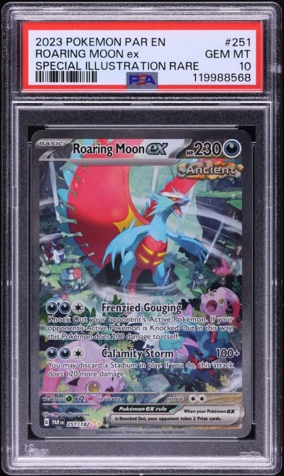 2023 Pokemon SV Paradox Rift SIR Roaring Moon ex #251 PSA 10 GEM MINT
