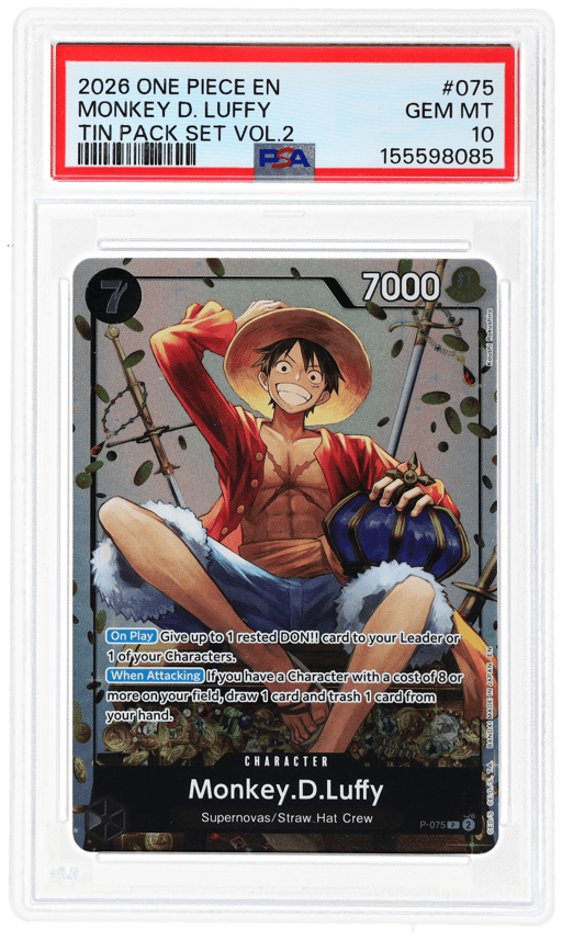 2026 One Piece Promo Tin Pack Set Volume 2 Monkey D. Luffy #P-075 PSA 10
