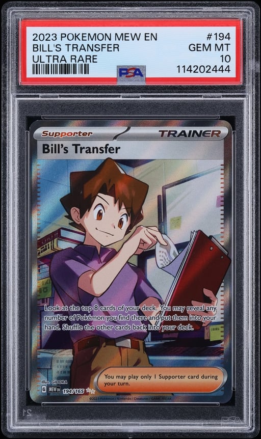 2023 Pokemon Scarlet & Violet 151 Full Art Bill's Transfer #194 PSA 10 GEM MINT