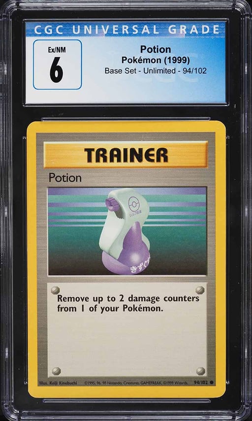 1999 Pokemon Base Set Potion #94 CGC 6 EXMT