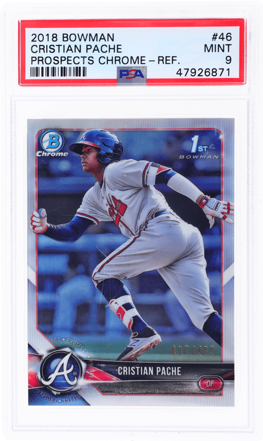 2018 Bowman Chrome Prospect Refractor Cristian Pache #BCP46 487/499 PSA 9