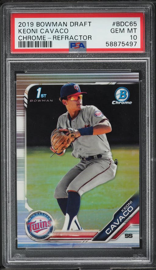 2019 Bowman Chrome Draft Refractor Keoni Cavaco PROSPECT #BDC65 PSA 10 GEM MINT