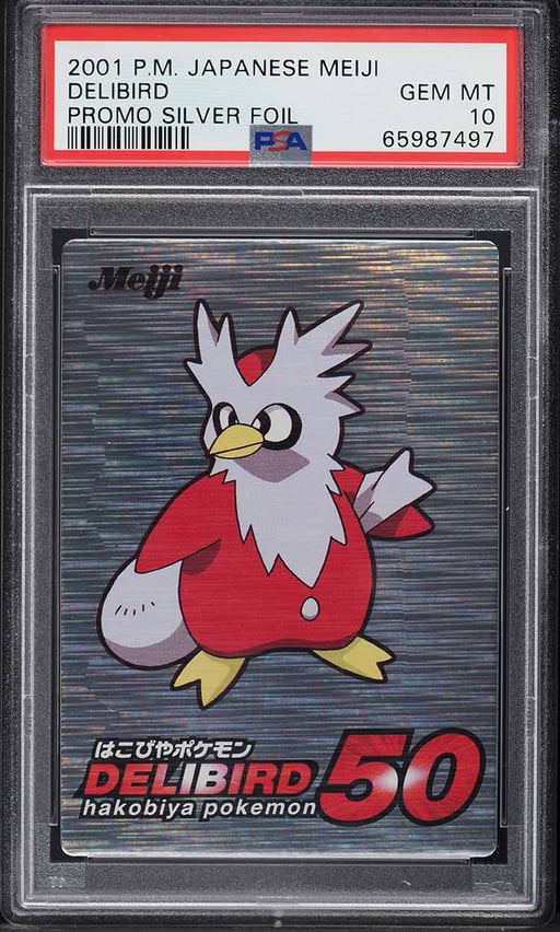 2001 Pokemon Japanese Meiji Promo Silver Foil Delibird PSA 10 GEM MINT