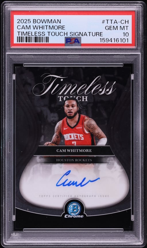 2025 Bowman Chrome Timeless Touch Signatures Cam Whitmore AUTO #TTA-CH PSA 10 GEM MINT