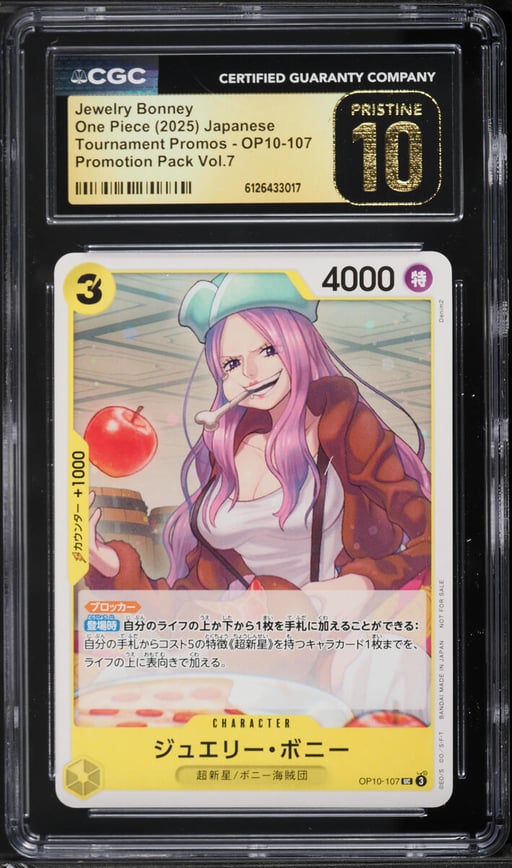 2025 One Piece Japanese Tournament Promo Pack Vol.7 Jewelry Bonney #OP10-107 CGC 10 PRISTINE