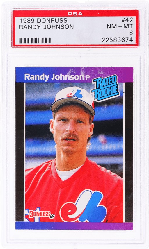 1989 Donruss Rated Rookie Randy Johnson #42 PSA 8