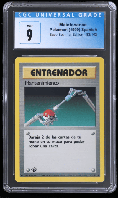 1999 Pokemon Base Set Spanish 1st Edition Holo Maintenance #83 CGC 9