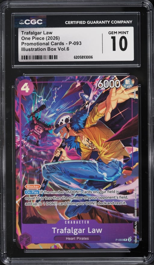 2026 One Piece Promo Illustration Box Volume 6 Alt Art Trafalgar Law #P-093 CGC 10 GEM MINT