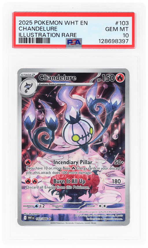 2025 Pokemon White Flare Illustration Rare Chandelure #103 PSA 10