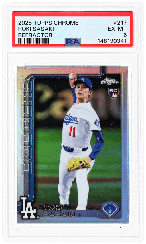 2025 Topps Chrome Refractor Roki Sasaki #217 PSA 6