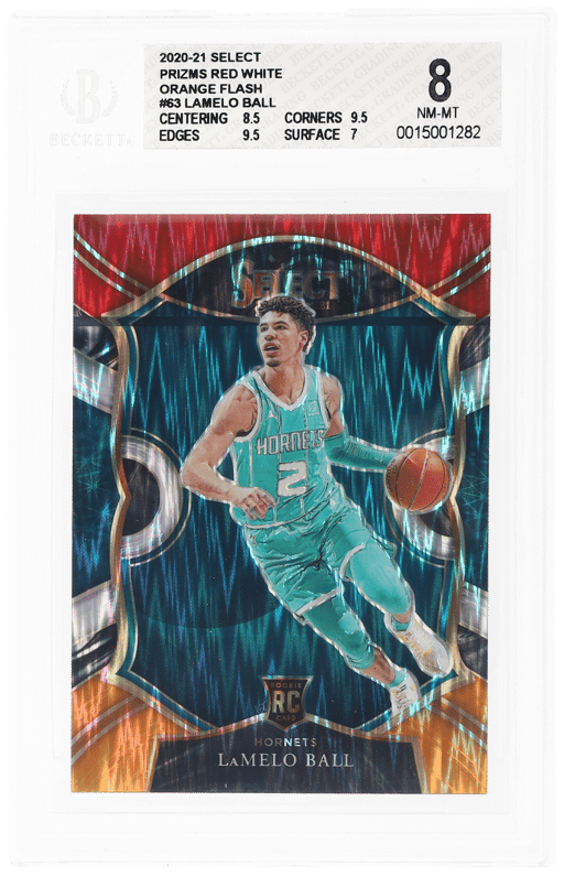 2020 Panini Select Concourse Red White Orange Flash Lamelo Ball #63 BGS 8