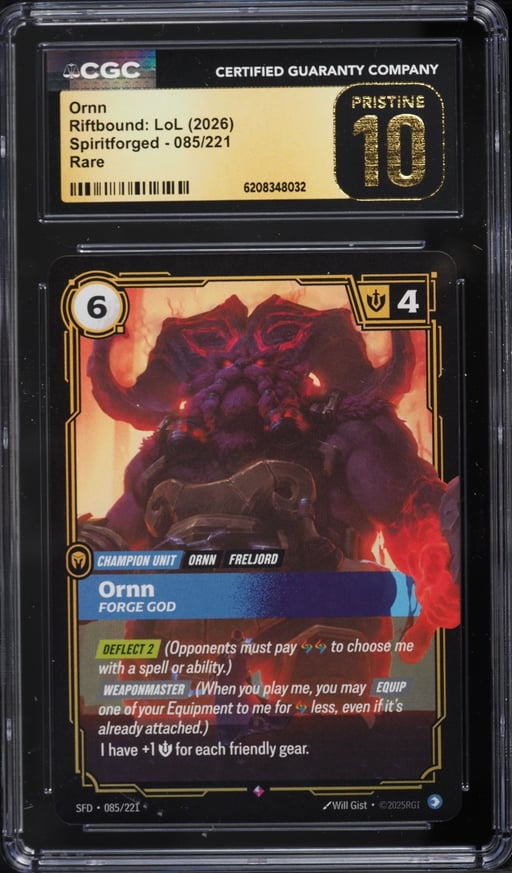 2026 Riftbound League Of Legends LoL Spiritforged Ornn #85 CGC 10 PRISTINE