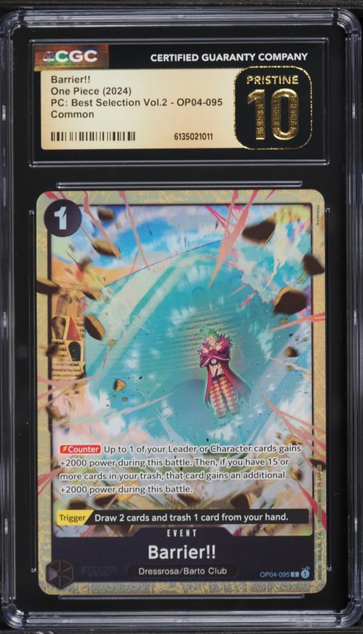 2024 One Piece PC Best Selection Volume 2 Alt Art Barrier!! #OP04-095 CGC 10 PRISTINE