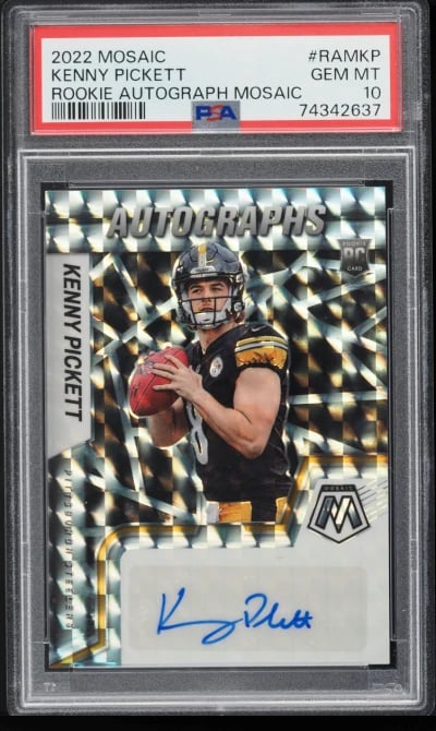 2022 Panini Mosaic Kenny Pickett ROOKIE AUTO #RAMKP PSA 10 GEM MINT