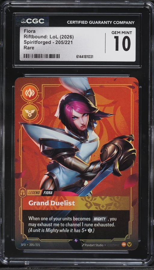 2026 Riftbound League Of Legends LoL Spiritforged Fiora #205 CGC 10 GEM MINT