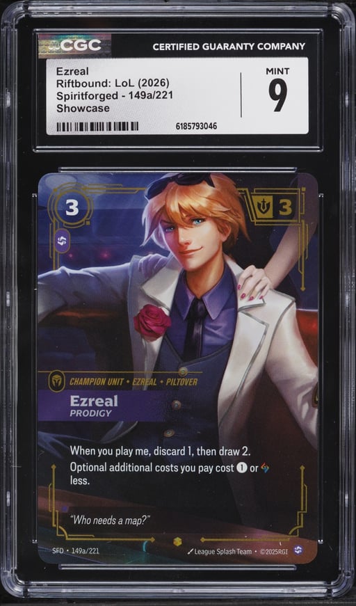 2026 Riftbound League Of Legends LoL Spiritforged Showcase Ezreal #149a CGC 9 MINT