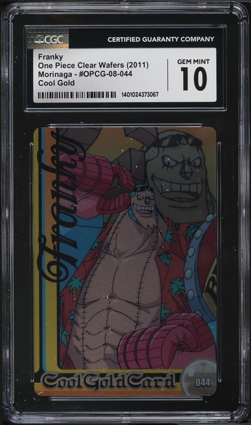 2011 One Piece Morinaga Clear Wafers Cool Gold Franky #OPCG-08-044 CGC 10 GEM