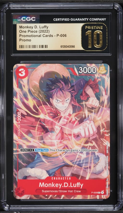 2022 One Piece Promo Cards Monkey D. Luffy #P-006 CGC 10 PRISTINE