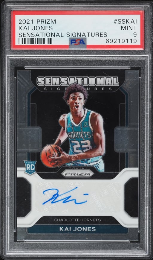 2021 Panini Prizm Sensational Signatures Kai Jones ROOKIE AUTO #SSKAI PSA 9 MINT