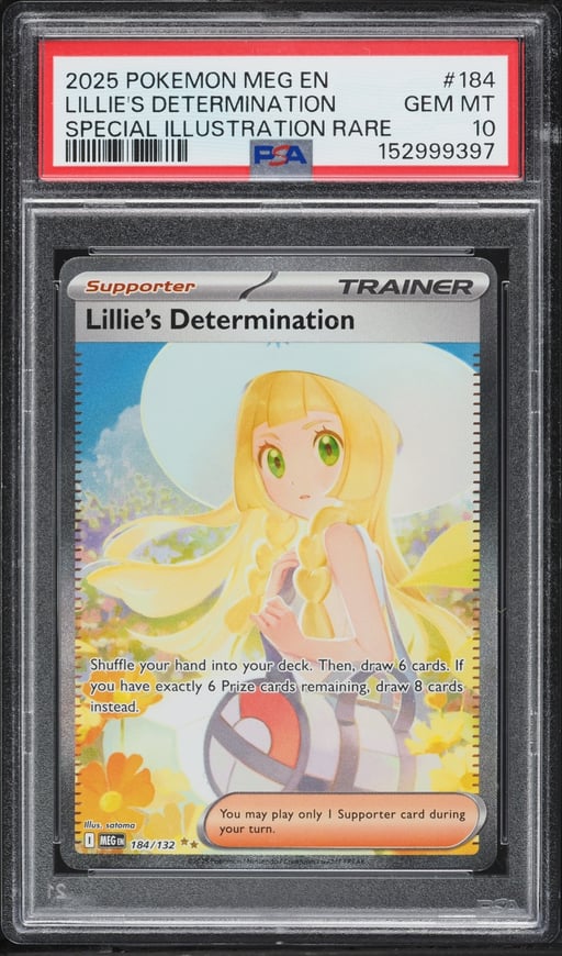 2025 Pokemon Mega Evolution SIR Lillie's Determination #184 PSA 10 GEM MINT