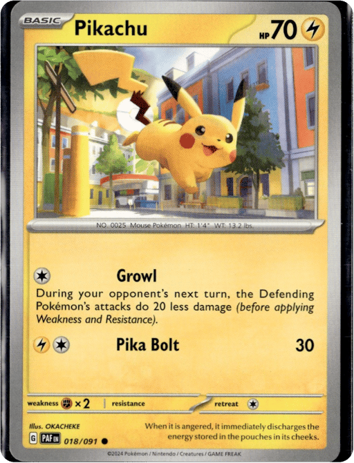 2024 Pikachu #18 Paldean Fates