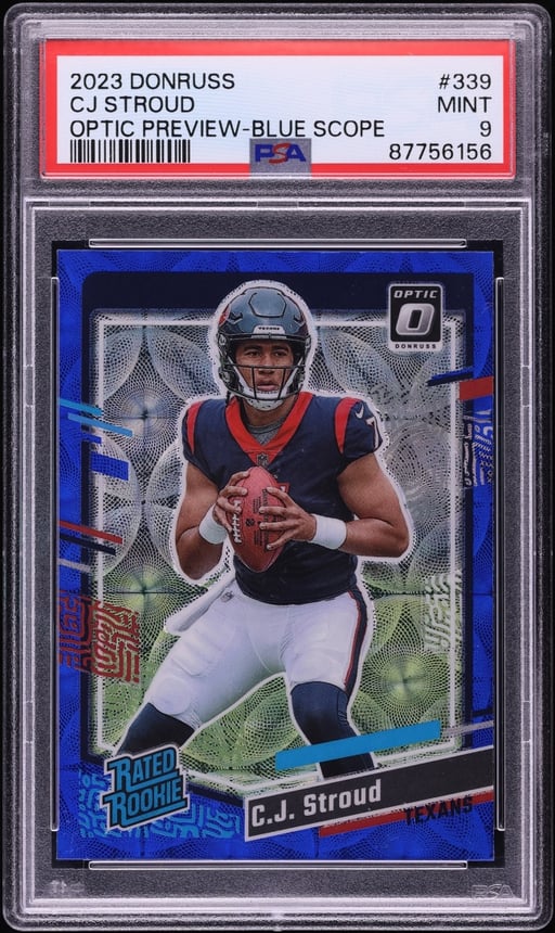 2023 Donruss Optic Preview Blue Scope C.J. Stroud ROOKIE #339 PSA 9 MINT