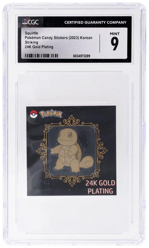 2023 Pokemon Popping Candy Stickers Korean 24k Gold Plating Squirtle CGC 9
