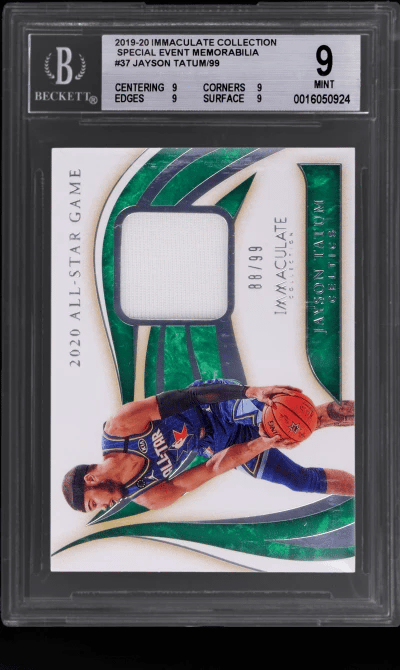 2019 Panini Immaculate Collection Special Event Memorabilia Jayson Tatum #SEJTA 88/99 BGS 9