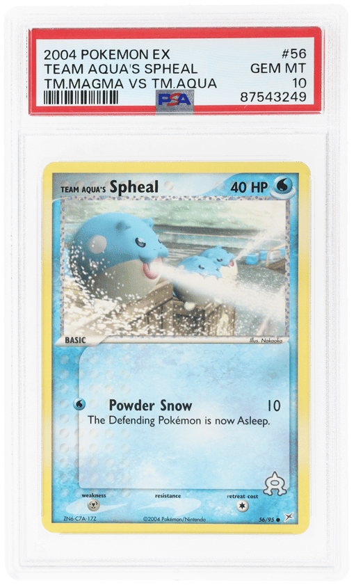 2004 Pokemon Ex Team Magma Vs. Team Aqua Team Aqua's Spheal #56 PSA 10