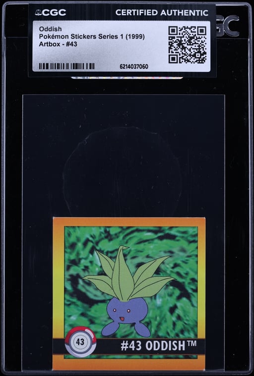 1999 Pokemon Stickers Series 1 Artbox Oddish #43 CGC AUTH