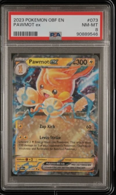 2023 POKEMON OBF EN-OBSIDIAN FLAMES #073 PAWMOT EX PSA 8