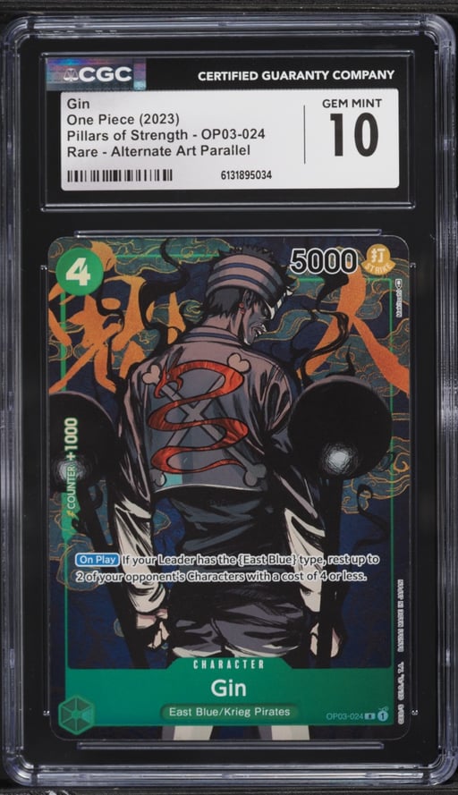 2023 One Piece Pillars Of Strength Alt Art Parallel Gin #OP03-024 CGC 10 GEM MINT