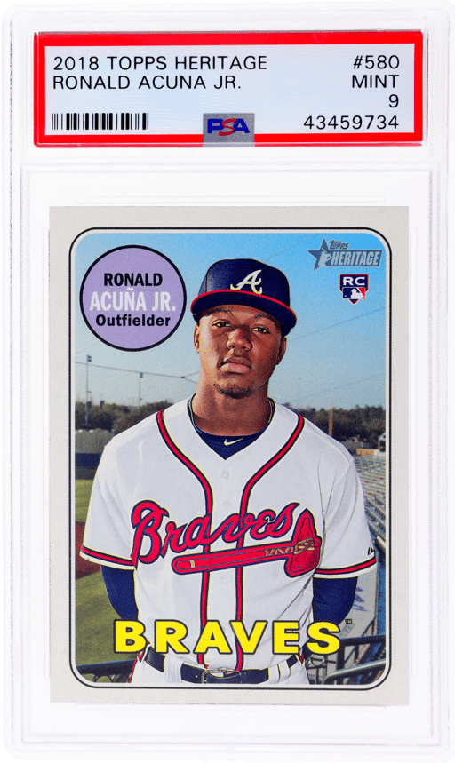 2018 Topps Heritage Ronald Acuna Jr. #580 PSA 9