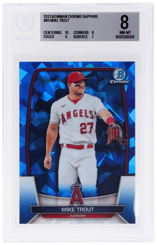 2023 Bowman Chrome Sapphire Mike Trout #89 BGS 8