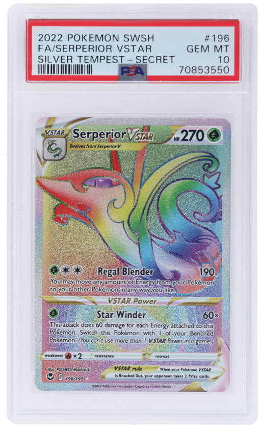 2022 Pokemon Sword and Shield Silver Tempest Secret Rare Serperior Vstar #196 PSA 10