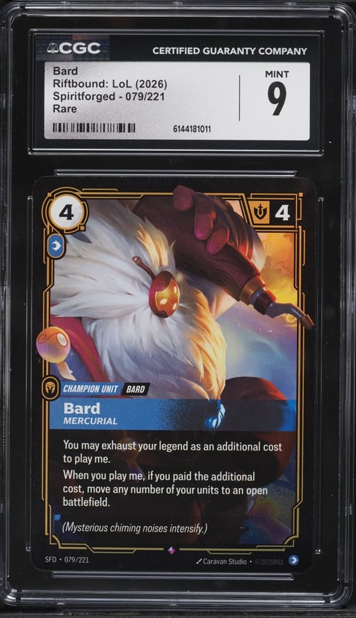 2026 Riftbound League Of Legends LoL Spiritforged Bard #79 CGC 9 MINT